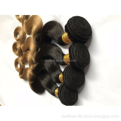 two tone color human hair extensions blonde hair virgin brazilian ombre blonde hair